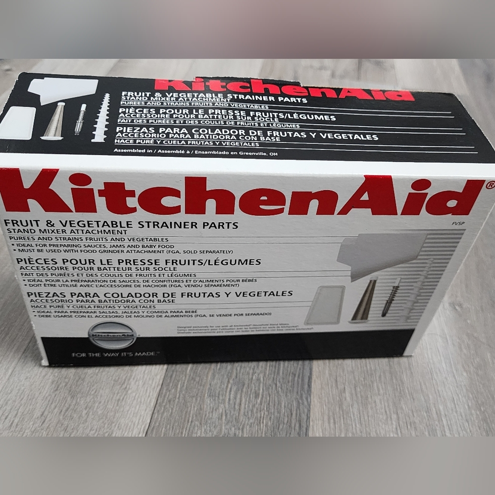 KitchenAid Fruit & Vegetable Strainer Parts - Red and White